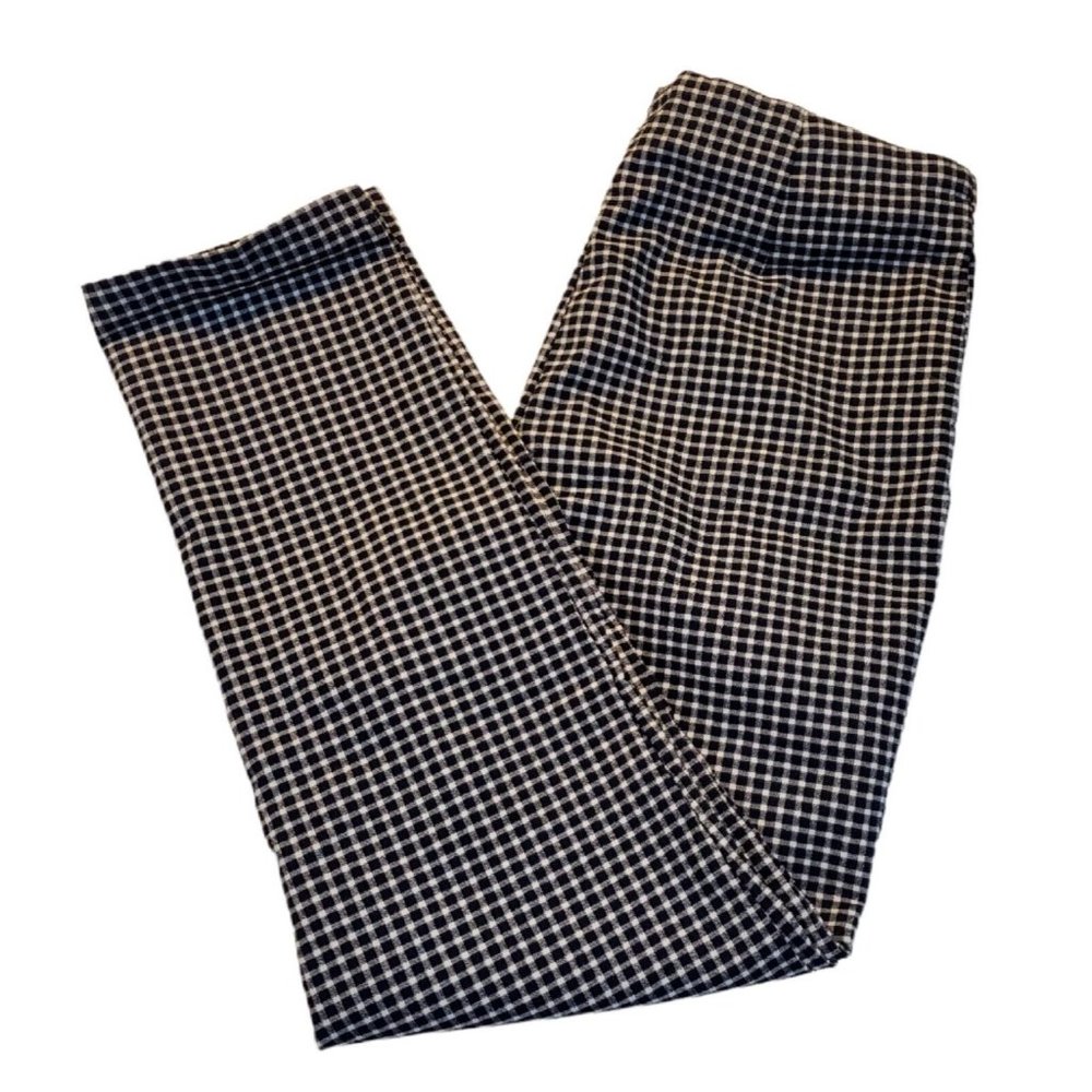 Massimo Fabbro Italy Black White Checked W/Pockets Stretchy womens Size 10 EUC